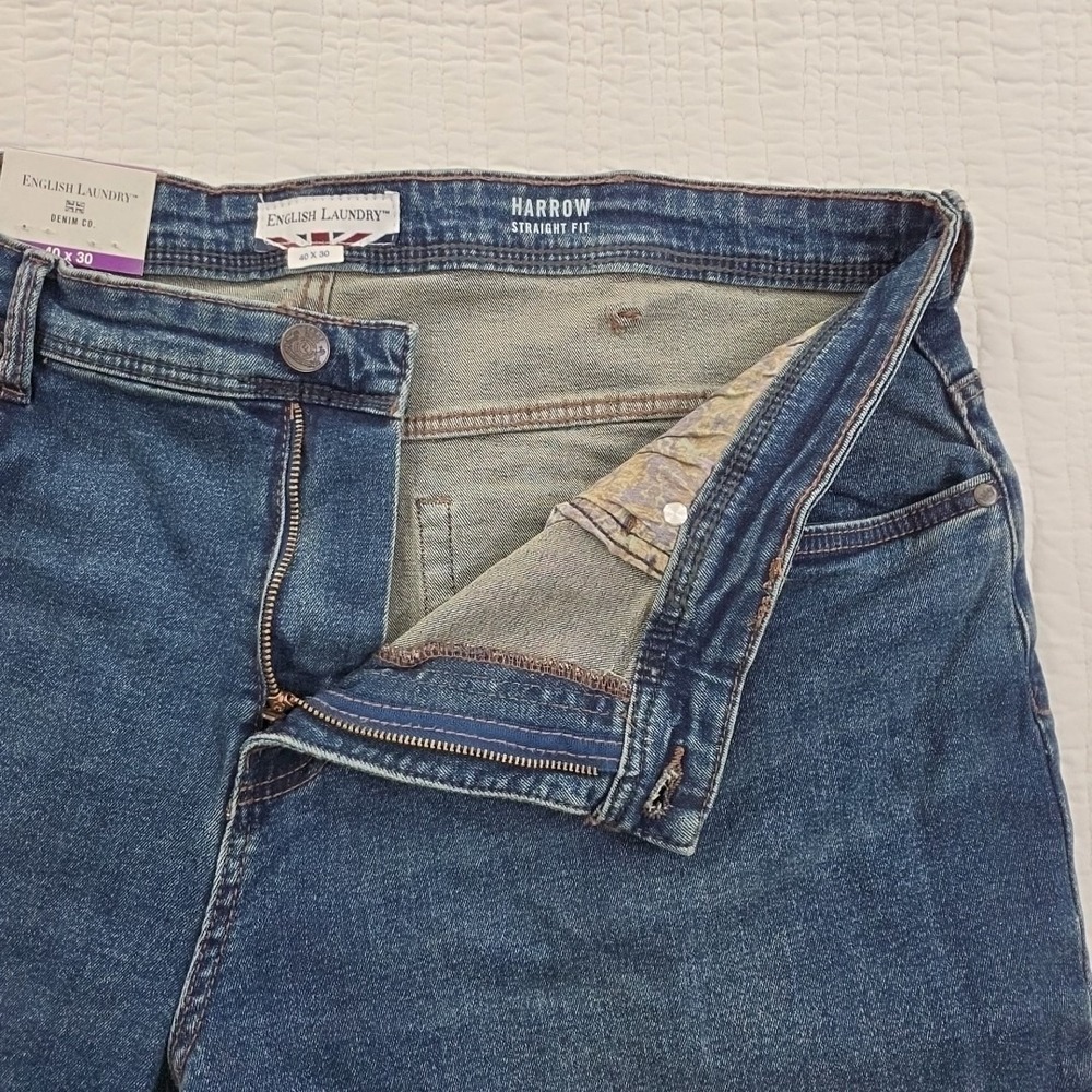 English Laundry Harrow‎ Jeans Mens 40x30 Med Wash Straight Fit Stretch NWT NEW - Picture 10 of 16